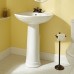 Naiture Porcelain Pedestal Sink With Chrome Finish Pop-up Bathroom Drain - 1-1 / 2 "with Overflow Hole - B01JICITAI